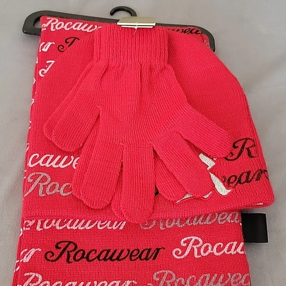 Set of 3- Scarf-Cloves-Hat, Color Red, Size 10Y